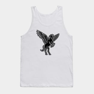 Black Pegasus on Red Tank Top